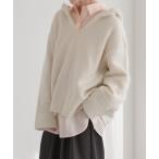 ニット セーター スパンコールニットフーディー レディース