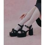 サンダル Anika アニカ ノットボウプラットフォームサンダル レディース