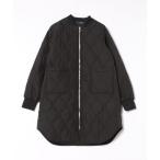 ノーカラーコート コート ロング丈ダイヤキルトコート レディース