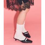 パンプス LE TALON×HAPPY MANIA3.5cmスクエアリボンミュール