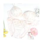 ブラジャー ショーツセット レース ノンワイヤーブラ＆ショーツ セット