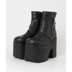 ブーツ ヨースケYOSUKEウィメンズ厚底タンクソールアッパーステッチシームブーツ4460124 レディース