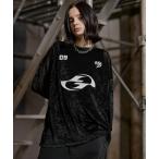 tシャツ 「ERAR」タトゥーライクハート刺繍ベロアメッシュロンT メンズ レディース