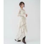 ショッピングフリル ワンピース 3wayアシンメトリーフリルレースワンピース