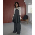 セレモニースーツ セットアップ 入学式 卒業式 TWEED PEPLUM CAMI ROMPERS レディース