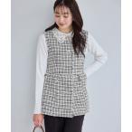 ショッピングセレモニー ベスト ジレ 「WEB限定」ツイード金ボタンジレベスト/セレモニー対応・リンクコーデ レディース