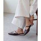 シューズ 予約「さりげないアクセントに」ゴールドポイントミュール レディース