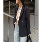 ジャケット テーラードジャケット 「3サイズ展開/オンオフ使える」ダブルブレストジャケット レディース