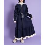 「PUNYUS」 長袖ワンピース 4 ネイビー レディース