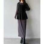 「junoah」 キャミソールニット MEDIUM チャコール レディース