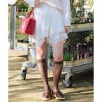 ショッピングファーファ パンツ ハンカチ刺繍スカショーパン レディース