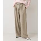 ショッピングワイドパンツ パンツ 「ウエストゴム/リラックス」ソフトフラノワイドパンツ レディース