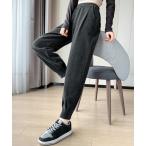 スラックス パンツ 裏起毛コーデュロイテーパードパンツ9分丈 レディース