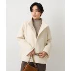 コート アウター 「ツイード風/スタンドカラー」ファンシーヘリンボンコート レディース