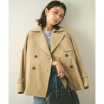 トレンチコート コート 「はっ水/洗える/セレモニーにも」タスランショートトレンチコート レディース