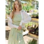 ショッピングファーファ カーディガン リボンビーズ刺繍アイレットカーディガン レディース