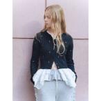 ショッピングファーファ カーディガン フラワー刺繍ケーブルカーディガン レディース