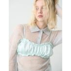  tube top bare top Satin Gathered Bra Top/ атлас gya The -bla верх 