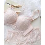 ブラジャー ショーツセット 「2点セット」ボタニカル レース スカラップ ブラ＆ショーツ