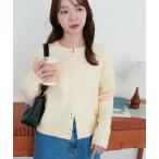 カーディガン やみつきクルーネックカーディガン レディース