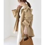 コート アウター quaranciel:「撥水加工/洗濯機可能」ナイロン ドロスト フード ミディ ブルゾン レディース