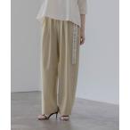パンツ ロゴテープベルトタックパンツ レディース