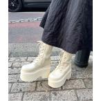 ブーツ 「2026SS新作」「R＆E」ボリュームソールソックスレースアップミドルブーツ レディース