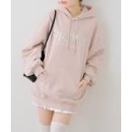 ショッピングスパンコール パーカー スパンコールロゴ裏起毛パーカー レディース