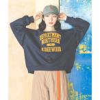 ショッピングレッド トレーナー スウェット ブラッシュエンブロ裏毛プルオーバー レディース