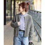 ショッピングパイル カーディガン 「追加」パイルショートカーディガン レディース