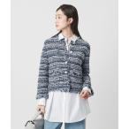 カーディガン カラーミックス ツイードライク カーディガン レディース