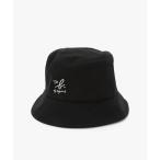 帽子 ハット ロゴ 刺繍 コットン バケットハット レディース