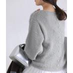 ニット セーター 「WEB限定」「洗える」ファーバックパール長袖プルオーバー レディース