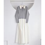 ショッピングマキシ丈ワンピース ワンピース ダブルカラーポロニットドッキングワンピース
