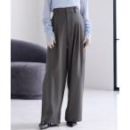 スラックス パンツ ツータックワイドパンツ レディース