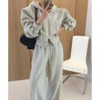 セットアップ フード付きフリーススウェットセットアップ レディース