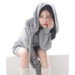 パーカー フード付きオフショルパーカーワンピース レディース