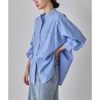 ブラウス シャツ 「WEB限定/別注」「イージーケア」バンドカラーオーバーデザインシャツ　セレモニー/オケージョン/オフィスカジュアル対応 レディース