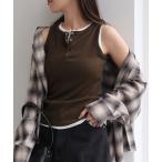 ショッピングタンクトップ タンクトップ ノースリーブ ヘンリーネックシアータンクトップ レディース