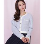 ニット セーター ミックスツイードニットジャケット レディース