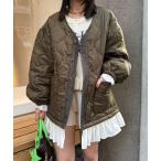 コート アウター フリルレイヤードキルティングライナージャケット レディース