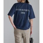 「Bonjour Sagan」 半袖Tシャツ FREE ネイビー レディース