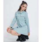 ショッピングツイード ワンピース スプリングツイードシャツミニフレアワンピース