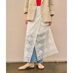 スカート 「ラップ見えデザイン」レースラップスカート