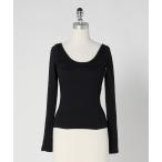 ショッピングラウンド tシャツ 「LOEFF」ベアテレコ ラウンドネック ロングスリーブ レディース