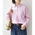 ブラウス シャツ SHIPS Colors:「手洗い可能」ストライプ オーバー シャツ 2 レディース