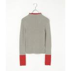 ショッピングクールネック ニット セーター 配色クールクールハイネックプルオーバー レディース