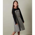 「a.v.v」 「KIDS」ドッキングワンピース 140 ブラック キッズ