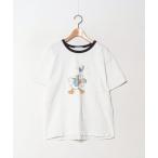 「GLOBAL WORK」 半袖Tシャツ「GLOBAL WORK × Disneyコラボ」 L ホワイト レディース