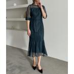 「aity」 半袖ワンピース 38(M) ダークグリーン レディース